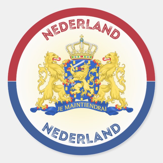 Netherlands Heritage Emblem Classic Round Sticker (Front)