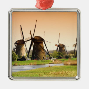 Netherlands, Kinderdijk. Windmills next to Metal Ornament