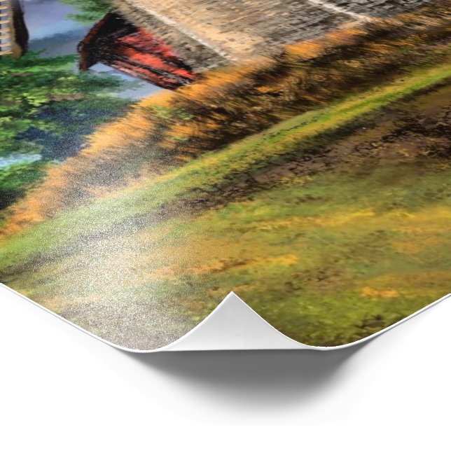 Netherlands Landscape Windmill Poster (Corner)
