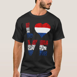Netherlands Love Heart Dutch Pride Nederland Flag T-Shirt