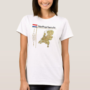 Netherlands Map + Flag + Title T-Shirt