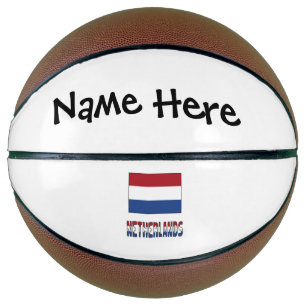 Netherlands Netherlander Flag Black Personalized Basketball