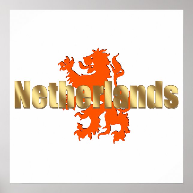 Netherlands Rampant Oranje Lion Soccer gear Poster (Front)