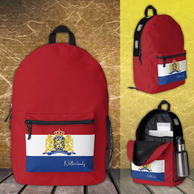 Netherlands, Red backpack, Dutch Flag /patriotic Printed Backpack (Creator Uploaded)