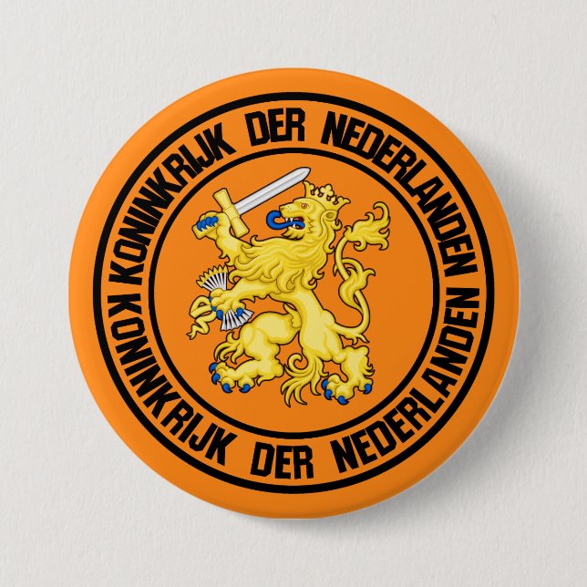 Netherlands Round Emblem 3 Inch Round Button (Front)