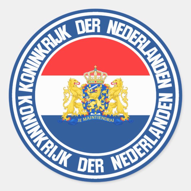 Netherlands Round Emblem Classic Round Sticker (Front)