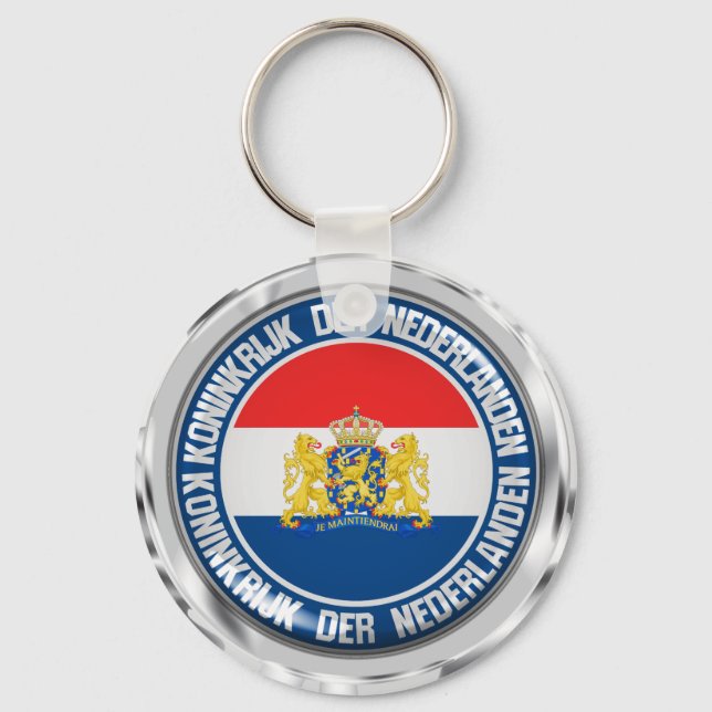 Netherlands Round Emblem Keychain (Front)