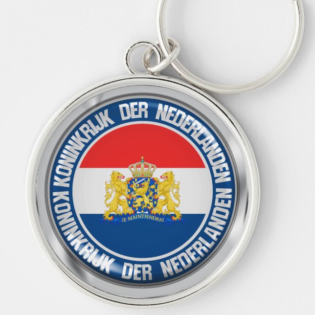 Netherlands Round Emblem Keychain (Front)