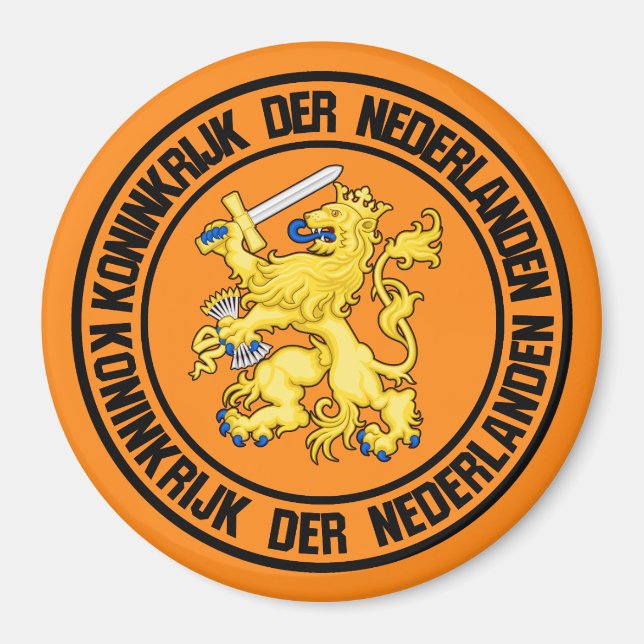 Netherlands Round Emblem Magnet (Front)