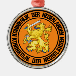 Netherlands Round Emblem Metal Ornament