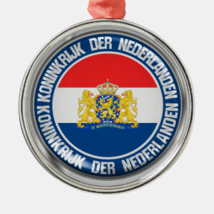 Netherlands Round Emblem Metal Ornament