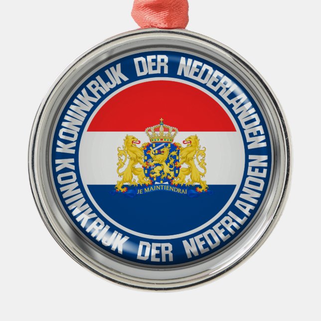 Netherlands Round Emblem Metal Ornament (Front)
