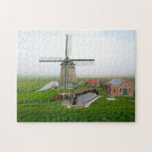 Netherlands Scenic Landscape Buildings Windmill Ji Jigsaw Puzzle