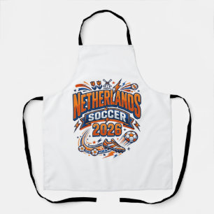 Netherlands Soccer 2026 Soccer Bold Country Typogr Apron