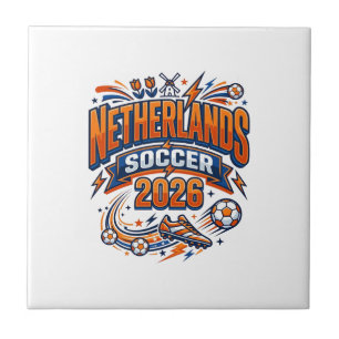 Netherlands Soccer 2026 Soccer Bold Country Typogr Tile