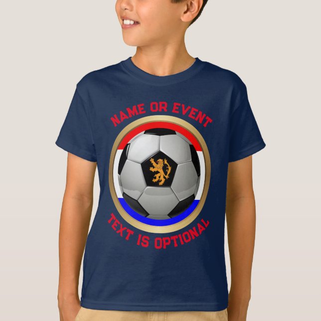 Netherlands Soccer Ball Sports T-Shirt (Front)