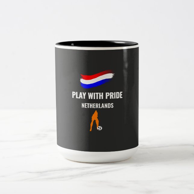 Netherlands Soccer Pride 2026 Jersey Two-Tone Coffee Mug (Center)