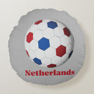 Netherlands Soccer Round Pillow
