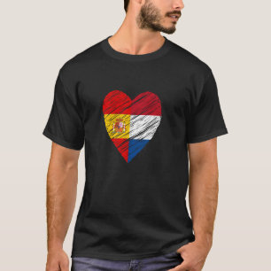Netherlands Spain Heart Spanish Flag Dutch Flag Lo T-Shirt