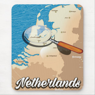 Netherlands vintage map vacation poster mouse pad