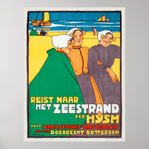 Netherlands Vintage Travel Poster Restored 1914
