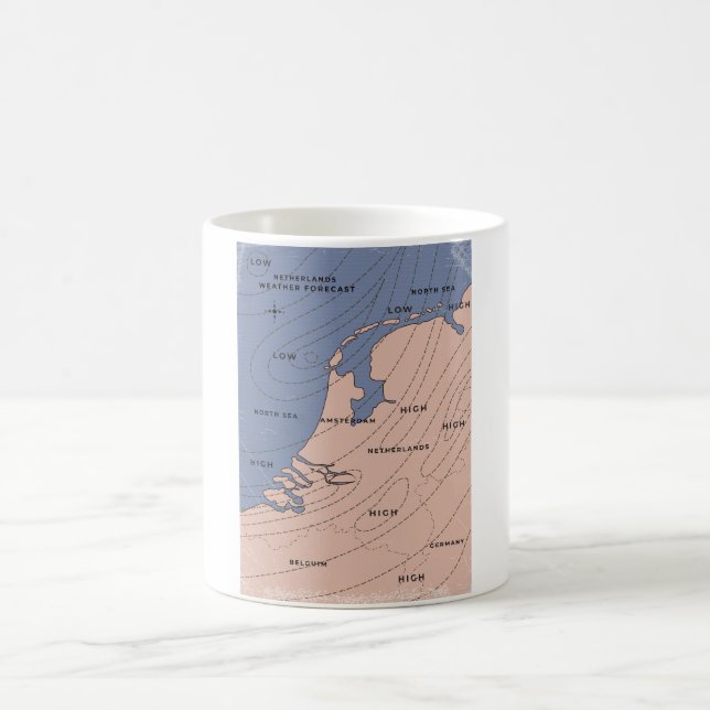 Netherlands Weather Forecast map Coffee Mug (Center)