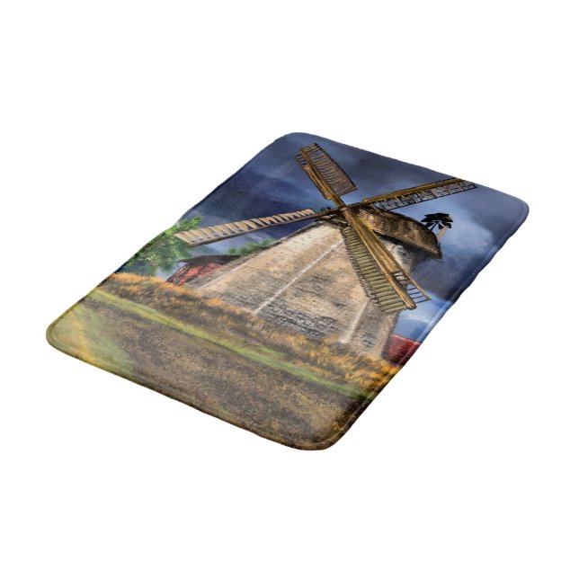 Netherlands Windmill Bath Mat (Angled)
