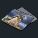 Netherlands Windmill Landscape Laptop Sleeve<br><div class="desc">Beautiful Netherlands Windmill Landscape - Drawing Art Dutch Nature Holland Mill - Choose / Add Your Unique Text / Name - Make Your Special Gift - Resize and move or remove and add elements / image with customization tool ! - Drawing and Design by MIGNED. You can also transfer my...</div>