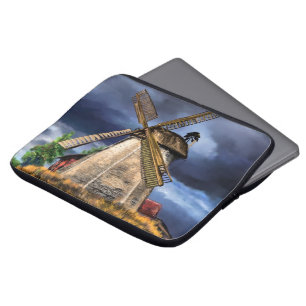 Netherlands Windmill Landscape Laptop Sleeve
