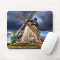 Netherlands Windmill Landscape Mouse Pad