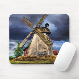 Netherlands Windmill Landscape Mouse Pad