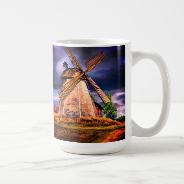 Netherlands Windmill Sunset Coffee Mug (Right)