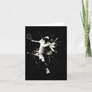 Netll Court Game Paint Splash Dminton Player Boy  Card
