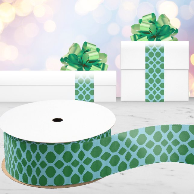 Netta Twist Lattice in Green and Aqua Grosgrain Ribbon (Creator Uploaded)