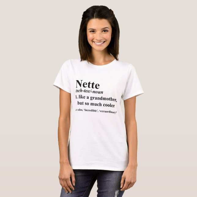 Nette Annette Grandmother dictionary definition T-Shirt (Front Full)
