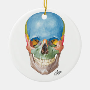 Netter Skull for your Christmas Tree Ceramic Ornament
