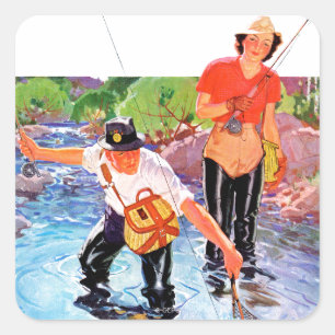 Netting A Fish by R.J. Cavaliere Square Sticker