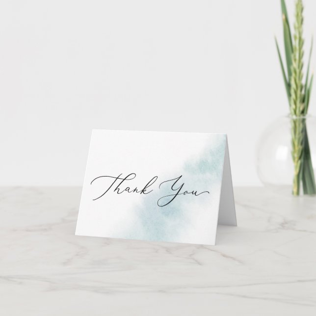 Nettoyage aquarelle | Carte de remerciements bleu (Devant)