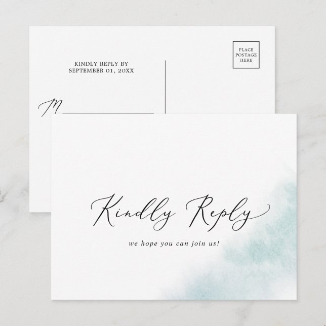 Nettoyage aquarelle | Carte postale Blue Song RSVP (Devant / Derrière)