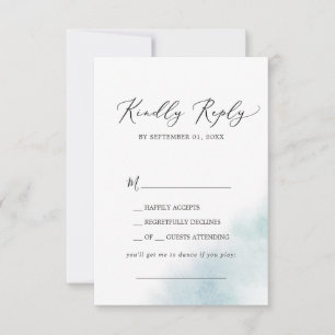 Nettoyage aquarelle   Carte RSVP de demande de cha