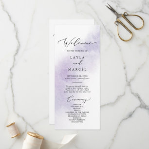 Nettoyage aquarelle   Programme de mariage violet