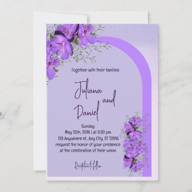 Nettoyage aquarelle | Purple La Faire-part de mari (Devant)