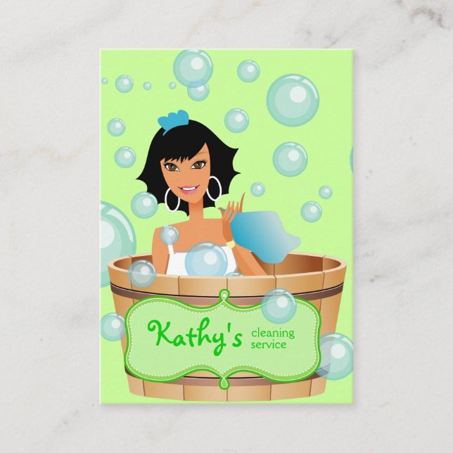 Nettoyage Carte de visite Bucket bulles vert (Devant)