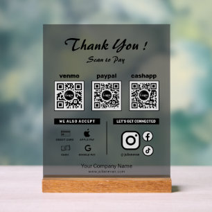 Nettoyage moderne pour payer 3 codes QR Merci