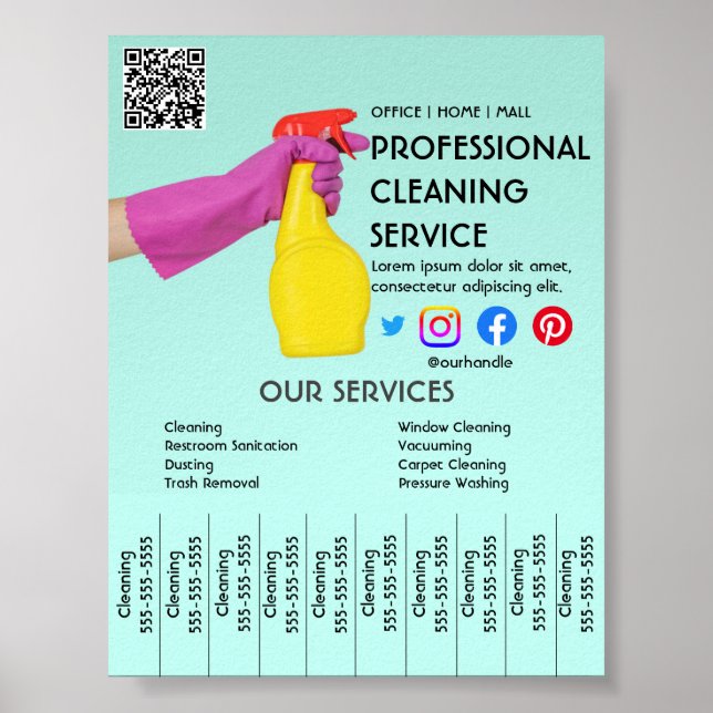 nettoyage vert poster photo avec tabs déchirants V (Devant)