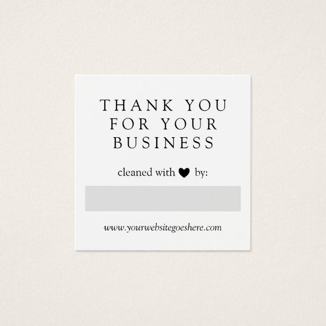 Nettoyé Avec L'Amour Gray Heart Merci Business (Devant)