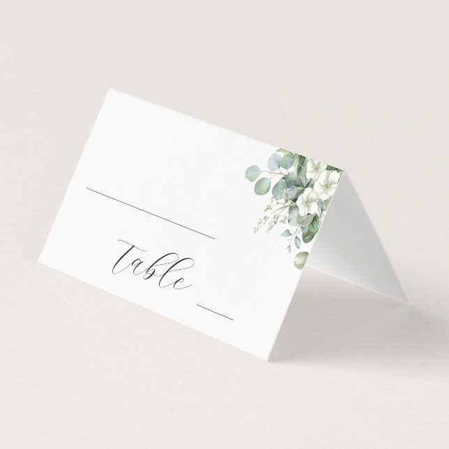 Nettoyer blanc Eucalyptus Floral Mariage Numéro de (Front)