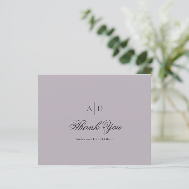 Nettoyer Dusty Lilac Budget Mariage Carte de remer (Debout devant)