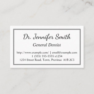 Nettoyer le Carte de visite général des dentiste