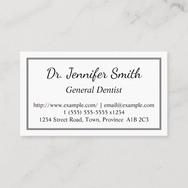 Nettoyer le Carte de visite général des dentistes (Devant)